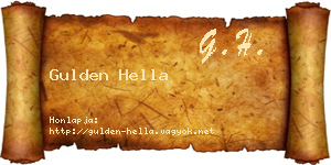 Gulden Hella névjegykártya
